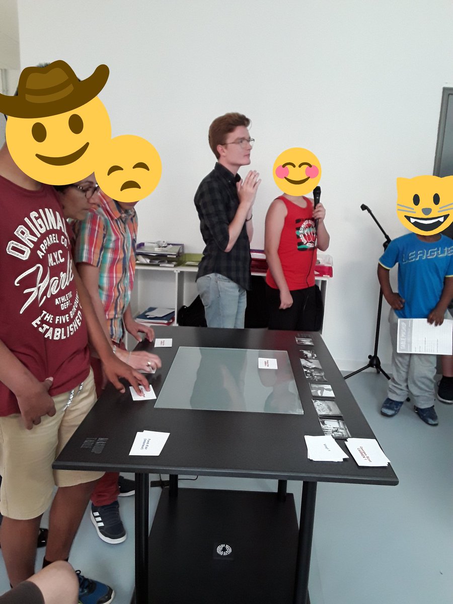 PepAdos06's tweet photo. Aujourd'hui on a utilisé la table Mashup pour faire un court-métrage avec Tiziana et Warren.
Moi j'ai fait le son et la musique avec les cartes. Yassin. @FVargasCine @clemi_nice @DAAC_nice @Cannes_Cinema @Canope_06 https://t.co/EoGIafV5QC