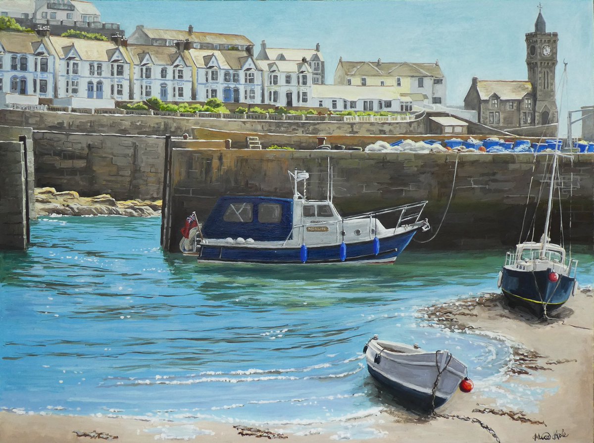 The finished commission which was approved and collected today 😊 The client wanted their boat moored in Porthleven harbour. Amazing what you can do with a bit of artistic magic 😉 🎨
#porthleven #harbour #cornwall #artcommission #paintingcommission #acrylic #acrylicpainting