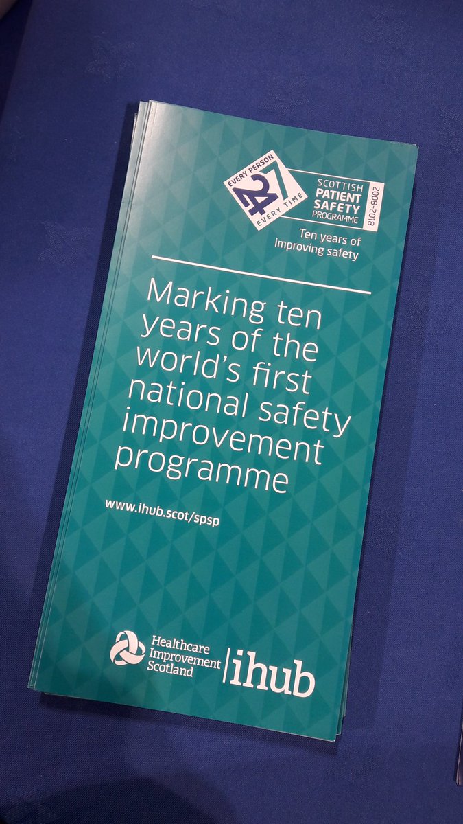 online_his's tweet image. We&apos;re delighted to be marking #SPSP10 at #NHSScot18. Our 10 year booklet, detailing Scotland&apos;s safety journey, is available on stand 70.