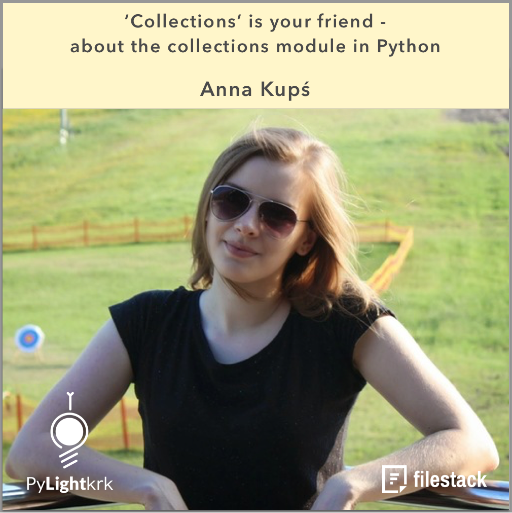 Scaleworks's tweet photo. ATTN #Python adepts in #Cracow! Tonight is the first #pylight meetup and Ania Kupś - our Python Engineer from @Filestack will give a talk on collections module! Sign up here: https://t.co/kX96GLAKBd See you there!!! https://t.co/qBe0Gn9qyS