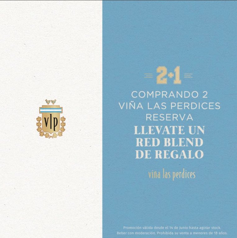 ¡Que no falte el vino para acompañar a la selección!🍷🇦🇷🏆

Con tu compra de dos #ViñaLasPerdices #Reserva, te llevás sin cargo un #ViñaLasPerdices #RedBlend. 

Consultá en tu vinoteca amiga por la promoción 2+1 de #ViñaLasPerdices.