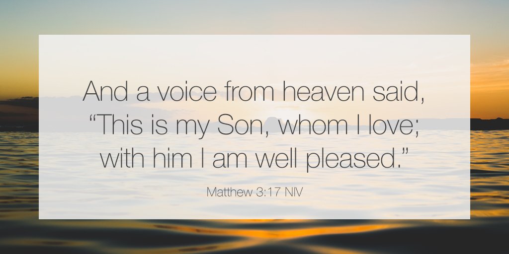 athenschurch's tweet image. #TheBlessing: "And a voice from heaven said, 'This is my Son, whom I love; with him I am well pleased." Matthew 3:17 NIV.

Remember, you can receive this blessing today: God is loves you and is pleased with you!