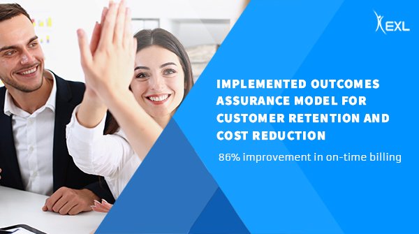 exl_service's tweet photo. Did you know? Bringing customer to the center of operations and implementing customer outcomes assurance model, helped our client improve its on-time billing by 86%. #EXLSuccess #CustomerCentricity https://t.co/6p3k3zQAwN https://t.co/GYs1ra4KU3