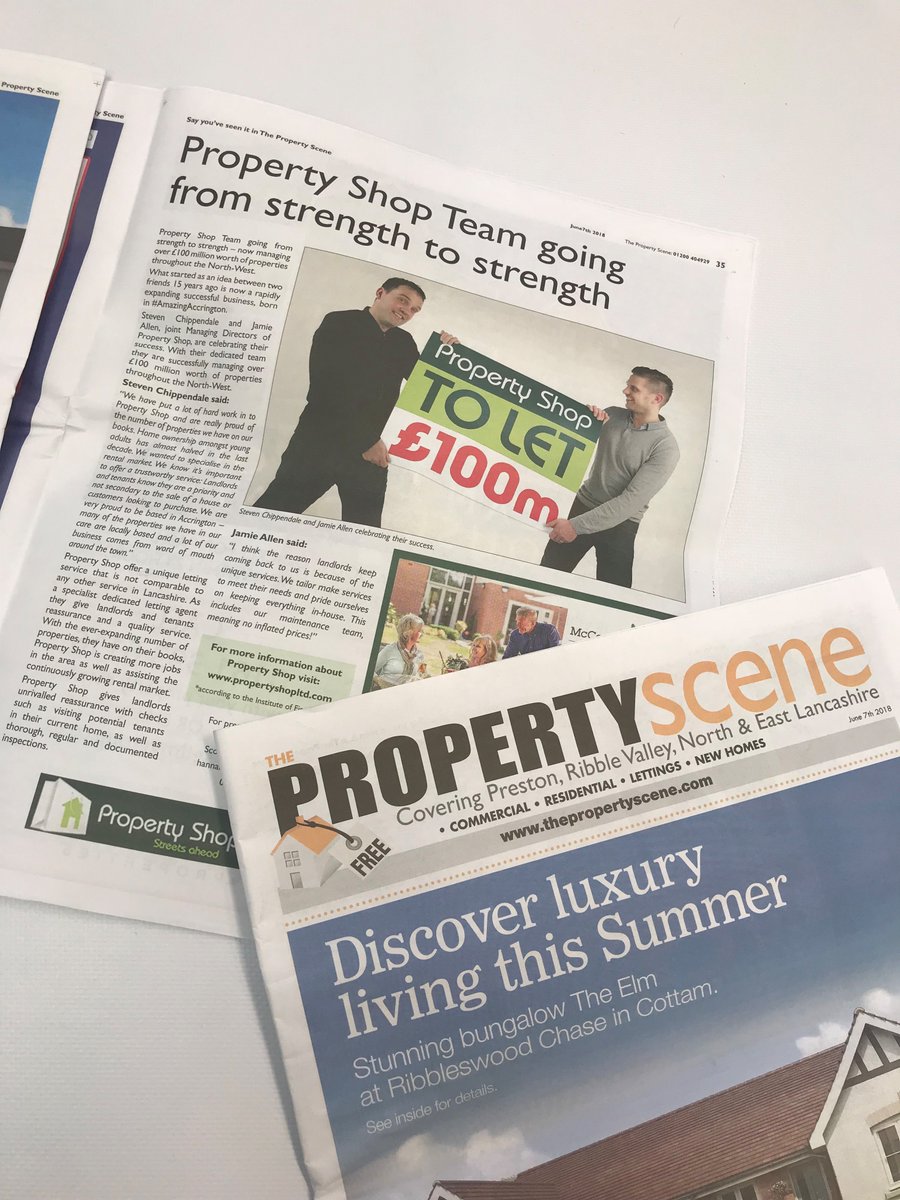 Lovely to see this great Property Shop coverage in the latest edition of <a href="/property_scene/">The Property Scene</a> magazine:
Property Shop Team going from strength to strength. 📰👀