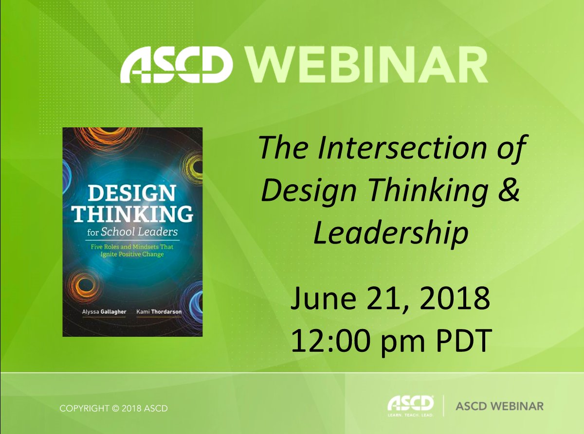 inProgressLL's tweet photo. Want to lead like a designer?  Join @am_gallagher &amp; @kamithor for a free webinar via @ASCD on Thursday, June 21 at 12 pm PDT.  Register Here https://t.co/MXNbA7kWbS https://t.co/wsf7OClIzv