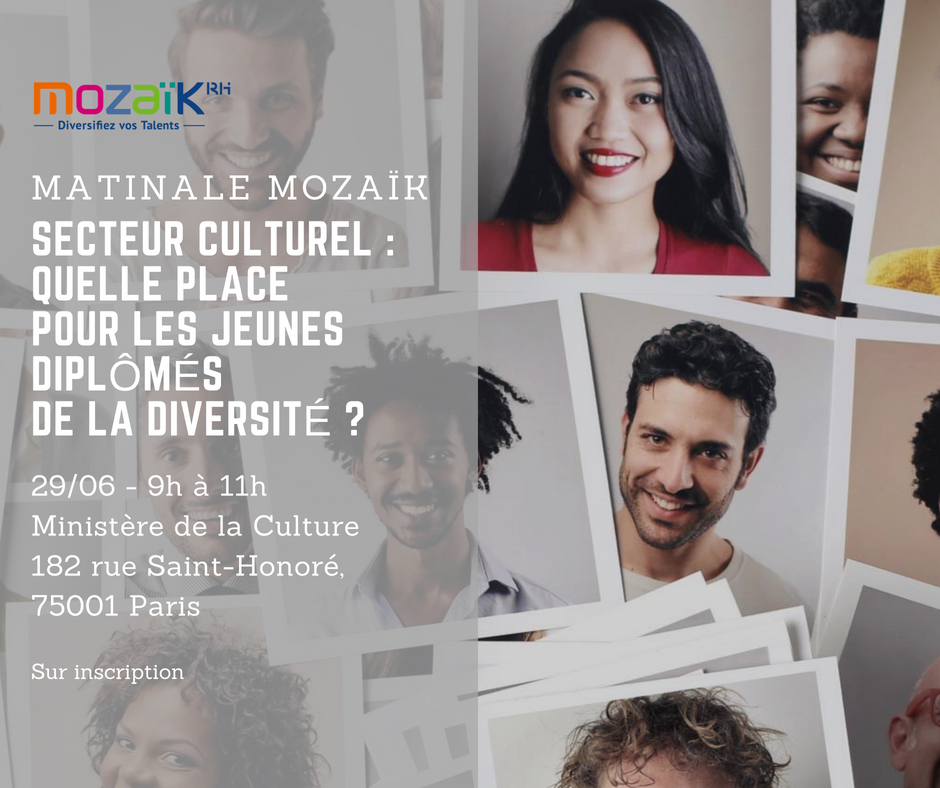 La prochaine ‘Matinale Mozaïk’ aura lieu le vendredi 29 juin prochain de 9h à 11h au Ministère de la Culture - 182 rue Saint Honoré - et s’intéressera à la place des jeunes diplômés de la diversité dans le secteur culturel.
Inscrivez-vous vite ici 👉 eventbrite.fr/e/billets-sect…