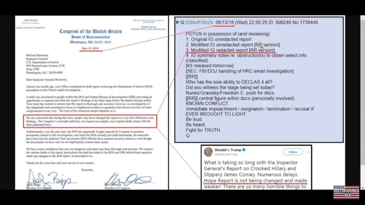 jennTaylor45's tweet photo. Over the next 7 days until around the 24th- @RepDeSantis and members of Congress will be asking for the unredacted IG report. Simultaneously the Left will try and divert our attention away from what is going on. We must remember to stay vigilant #declassifytheIGreport https://t.co/YbO6JBMIQL