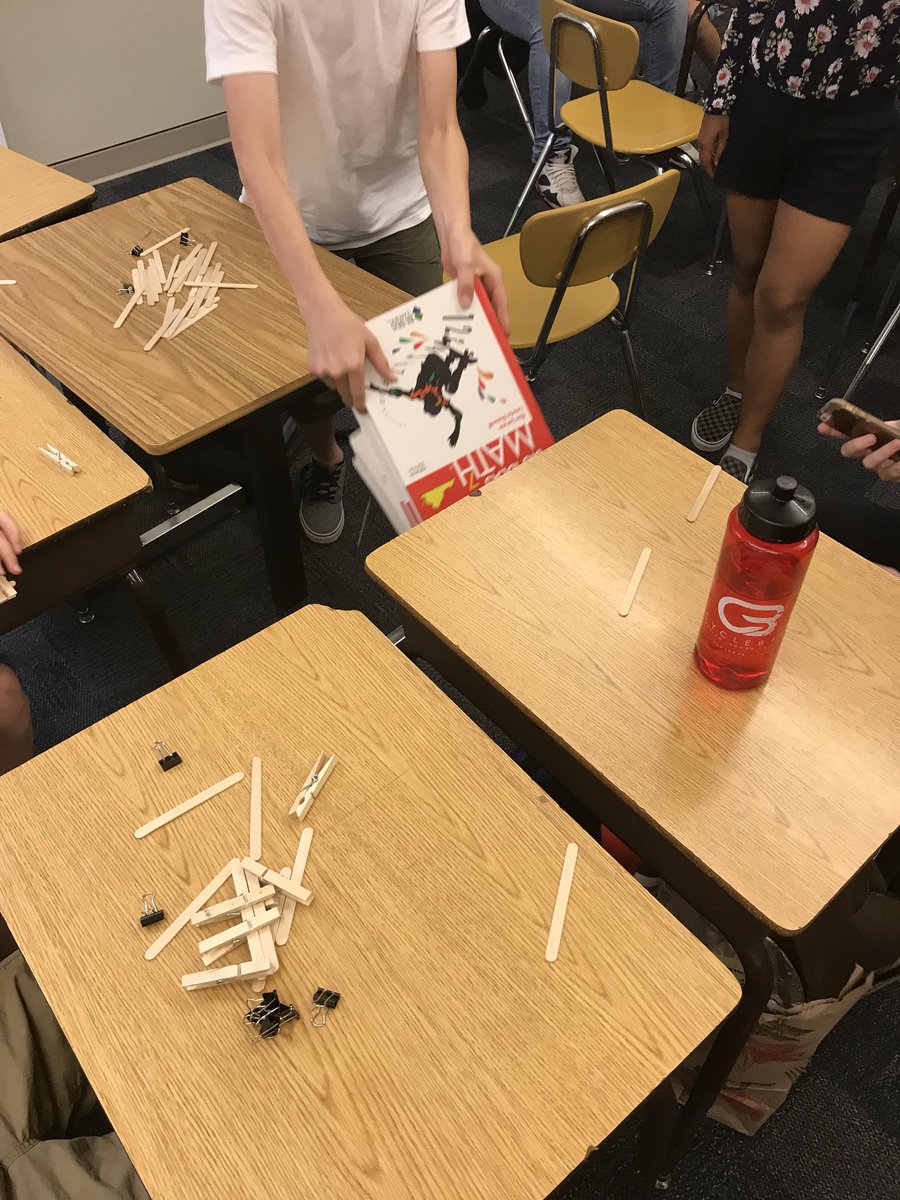 MrCarterMath's tweet photo. Last day of classes, some engineering practice! #APSisAwesome #endofyear #math https://t.co/iIILUWmOjR