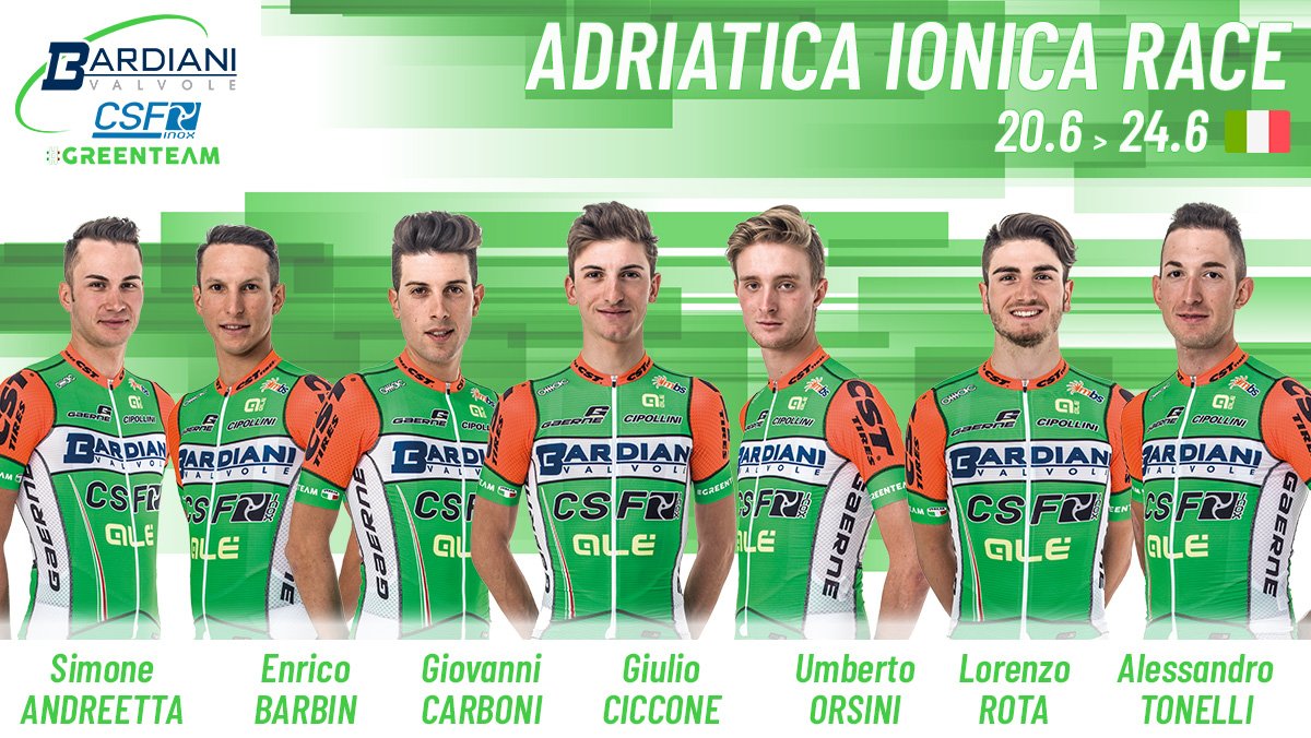 L'attenzione della <a href="/Bardiani_CSF/">VF Group Bardiani-CSF Faizanè</a> torna sull'Italia 🇮🇹 Dal 20 al 24 il #GreenTeam alla prima edizione <a href="/adriaticaionic1/">Adriatica Ionica Race</a> 
📝 bardianicsf.com/news/greenteam…

🇬🇧 The look of <a href="/Bardiani_CSF/">VF Group Bardiani-CSF Faizanè</a> returns on Italy. From June 20 to 24 the #GreenTeam at <a href="/adriaticaionic1/">Adriatica Ionica Race</a> 
📝 bardianicsf.com/en/news/greent…