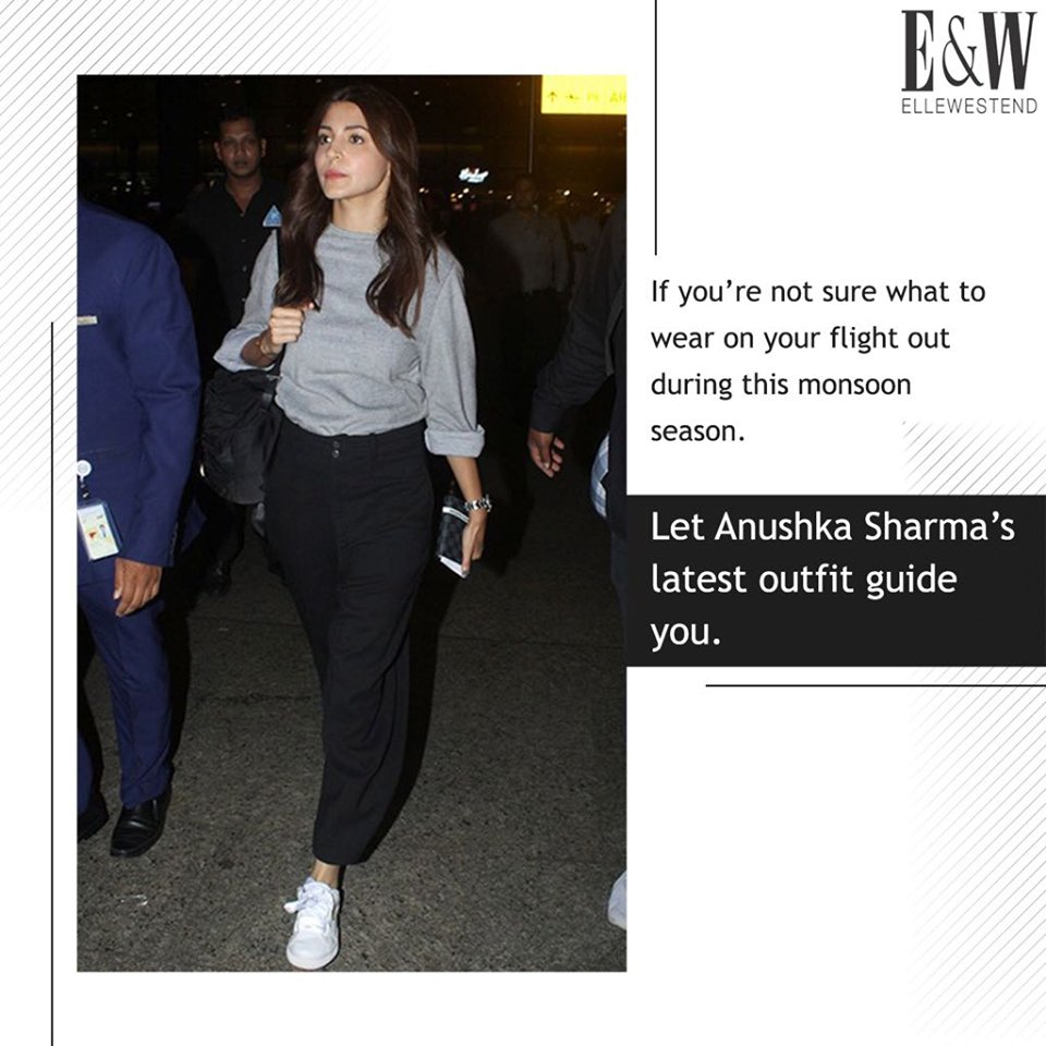 If You're not sure what to wear on your #flight out during this #monsoon...
Let Anushka Sharma's latest #outfit guide you...

#BollywoodFashion #MonsoonFashion#LatestFashion #FashioTrends #NewFashionIdeas#LifestyleUpdates #BollywoodGirls #ElleWestend#FashioStore #JaipurFASHION