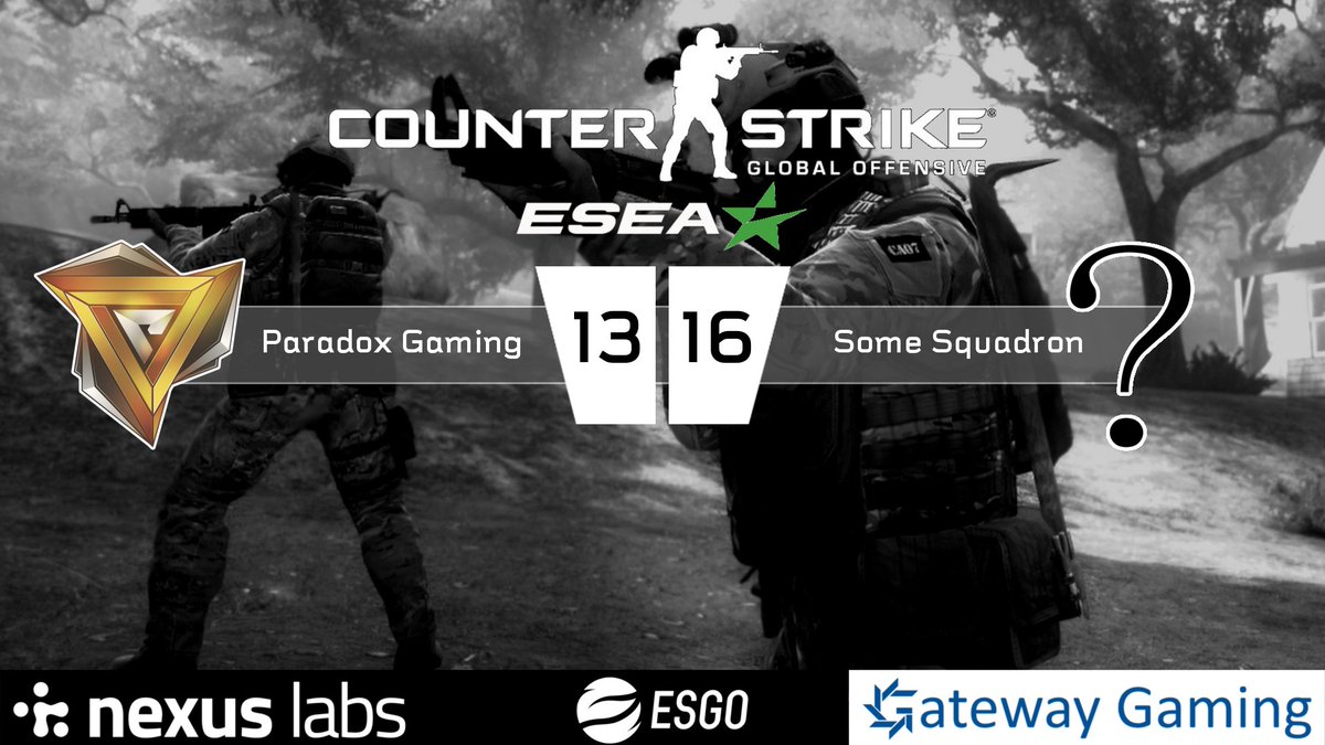 ParadoxESC's tweet photo. [#CSGO] Sadly, the Paradox Main boys fall just short against Some Squadron, losing 13 - 16

GGWP! 

#ESEA #ReignMain https://t.co/ZfTu0gF0Rq