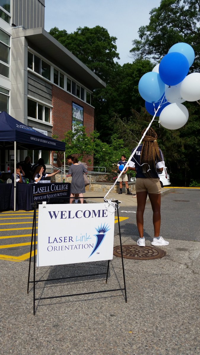 laselladmission's tweet photo. It's here! #Orientation starts today! Welcome, new #Lasers! We're excited to have you, and we hope you'll have as much fun as the orientation leaders! 
#Lasell #LasellCollege #sofun #exclamationpoints #excitement https://t.co/27iIj0Vk92