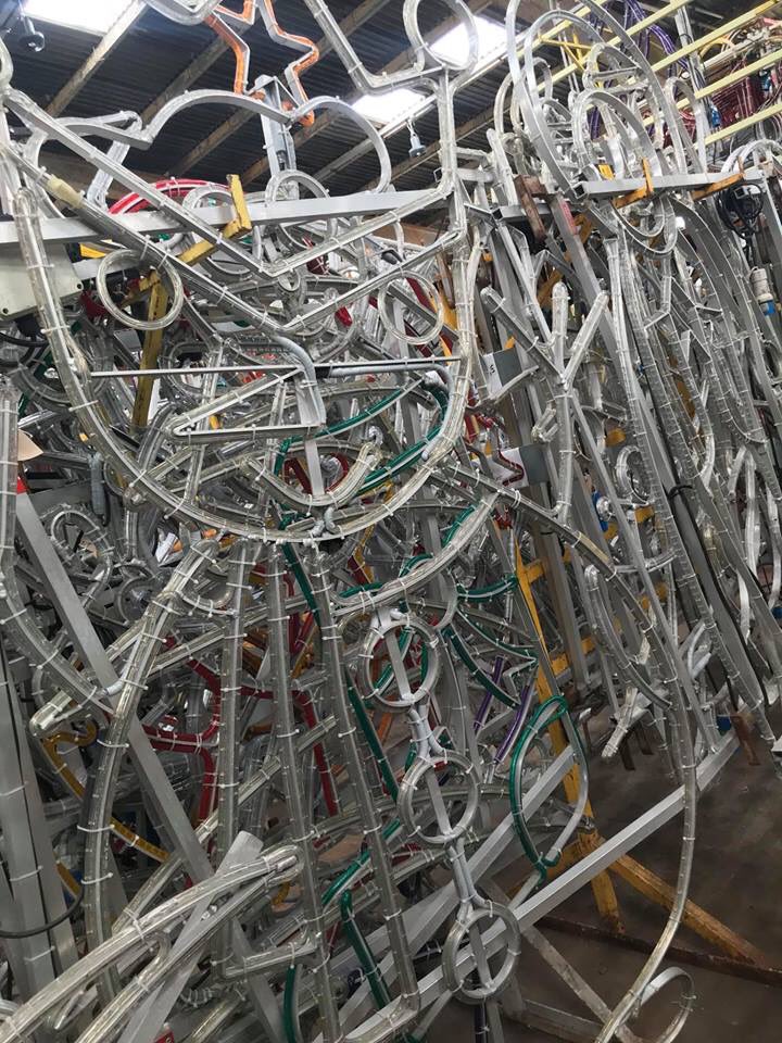 LightsPudsey's tweet photo. So today we had a tour of the Leeds Lights Warehouse! #ChristmasInJune https://t.co/I6AhdGr4Iv
