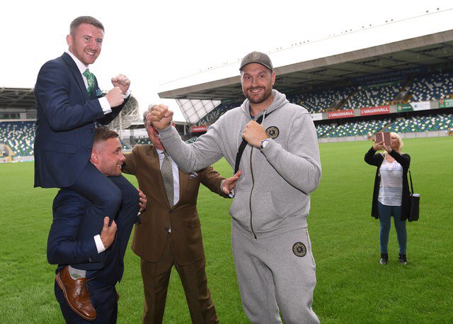 FrankWarren's tweet image. Press conference ✅ 

Another very unusual @Tyson_Fury face off ✅ 

Roll on August 18th at Windsor Park as @RealCFrampton gets his dream night and @paddyb_ireland aims to become WBC World Champion 🔥 🔥 🔥