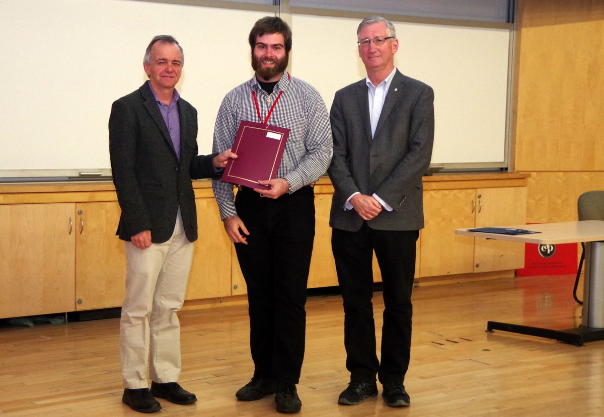 CAPhys's tweet photo. And the students who impressed our judges the most to take home the CAP Overall Student Poster Awards at #CAPCongress18 are:
1st🏆 Nicholas Ilow
2nd🏆Sarah Nowicki
3rd🏆 Sébastian Slaman
#physics https://t.co/OM2Ksg8XHU