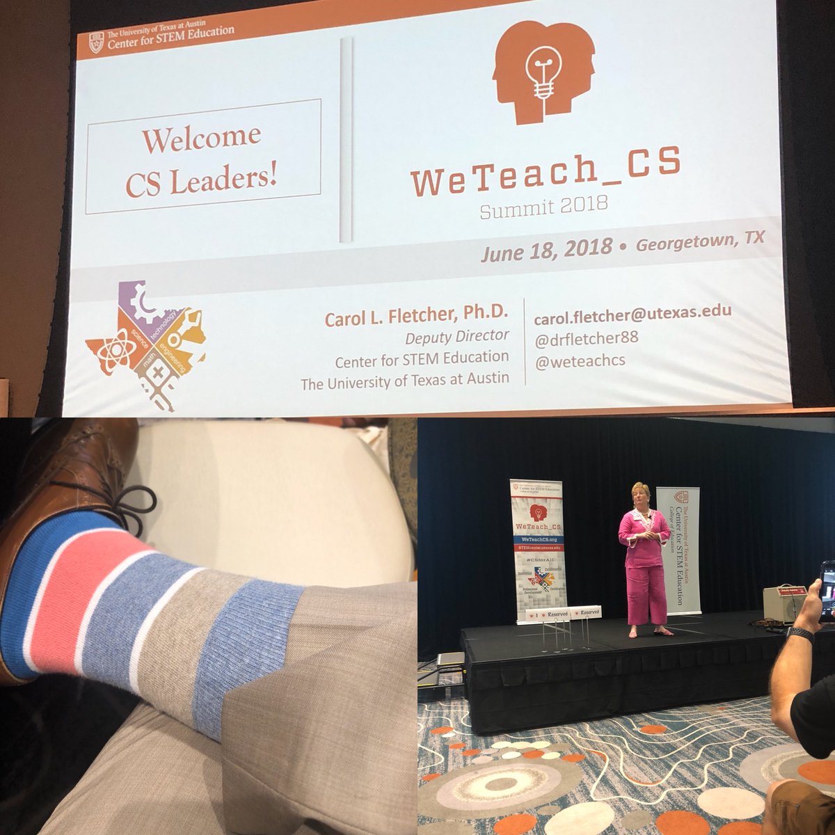 thedougthompson's tweet image. Thanks ⁦@drfletcher88⁩ for inviting me to #WeTeach_CS Summit in #georgetown #STEM #sockfie