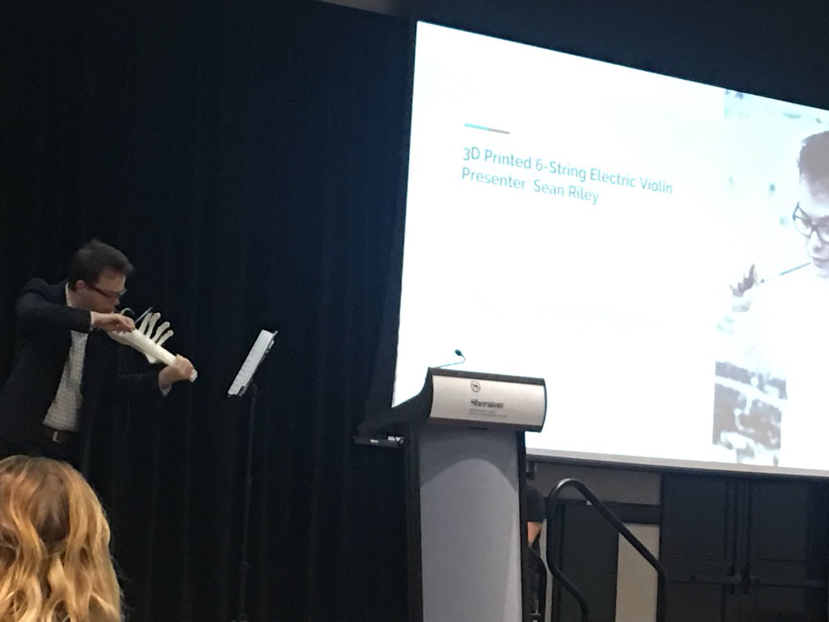 WeTeachCSR8's tweet photo. Listening to @SeanRileyViolin play on his 3D electric violin!  @weteachcs Summit with our @WeTeachCSR8 teachers!! https://t.co/kcRQx4BC37