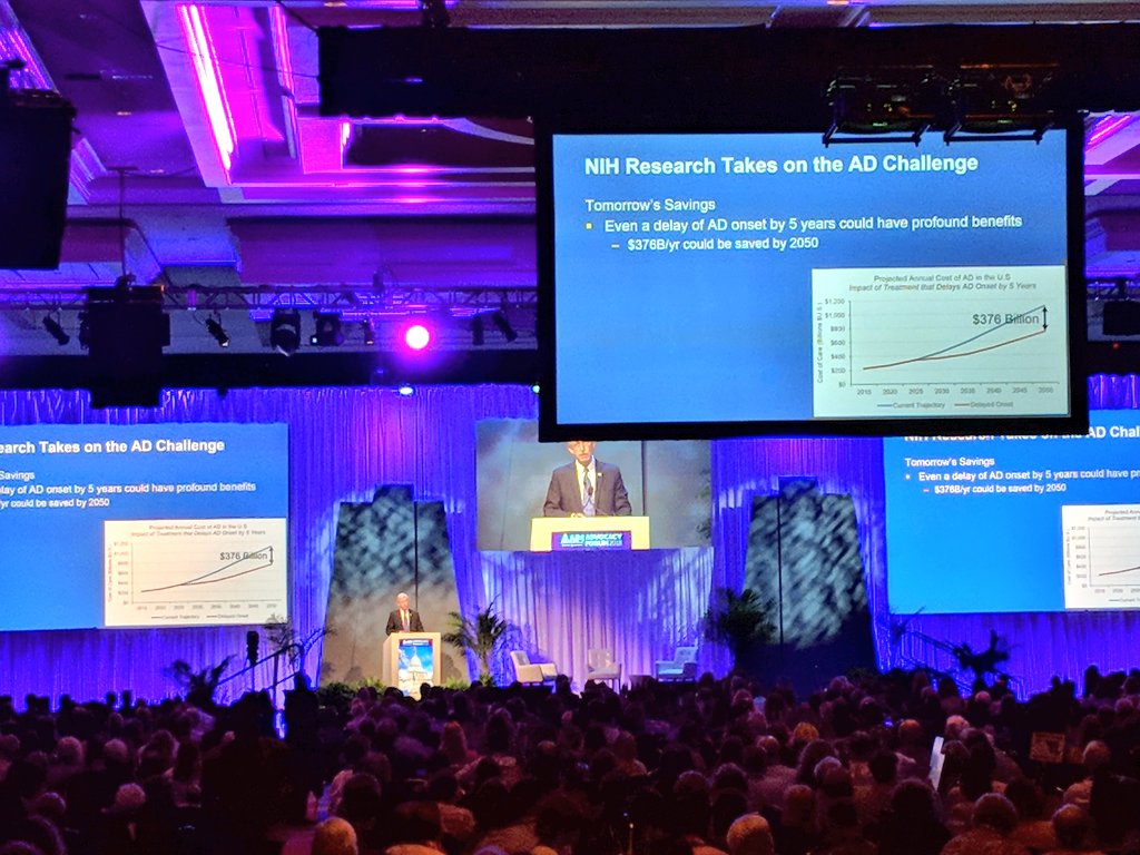 Amazing Alzheimer's keynote by @NIHDirector Francis Collins - it is all about detecting the onset early. We hear you! #ENDALZ #alzforum