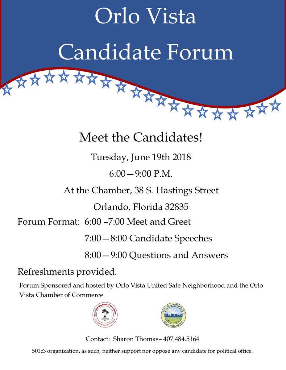 I am looking forward to attending the Orlo Vista Candidate Forum tomorrow. If you're in the area, check it out, I'd love the opportunity to meet you and share my vision for continued impact in Orange County! #VotePeteClarke