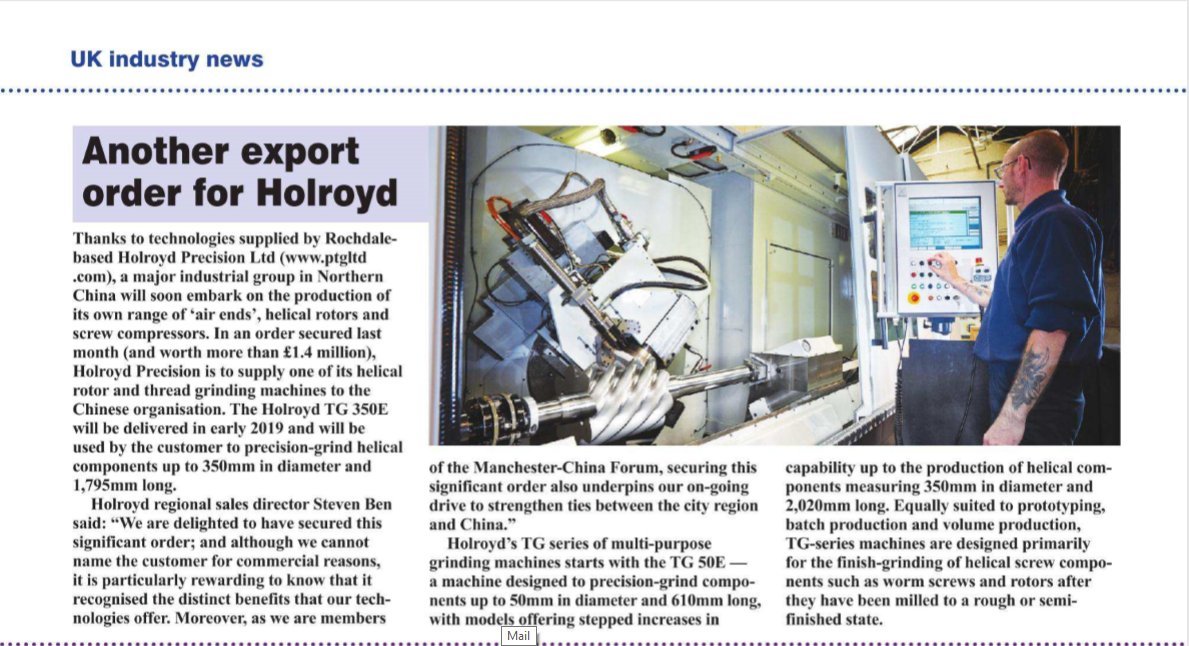 A big thank you to <a href="/MachineryMktmag/">Machinery Market</a> for the feature! Read more on page 10 to find out about our helical rotor &amp; thread grinding machines... bit.ly/2JTVnmN