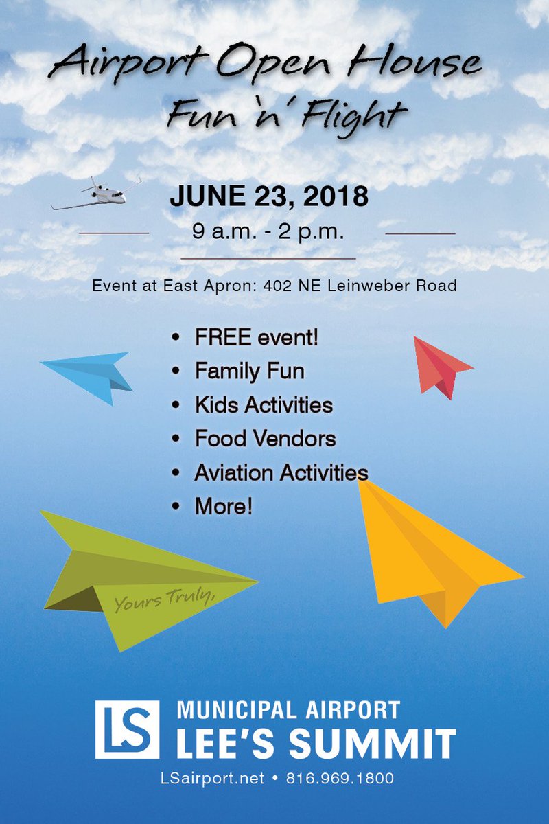 cityofLS's tweet image. Looking for a free family fun event?  Visit the LS Airport this Saturday, June 23 for our Airport Open House!  Lots of aviation activities, face painting and more! #LXT
