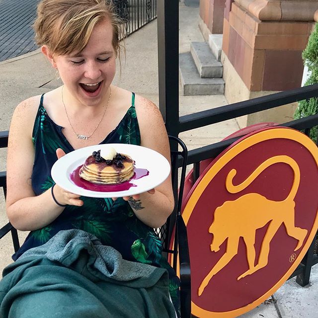 FrothyMonkey's tweet photo. {Southside Brunch} Dani eats brunch. Dani is happy. Be like Dani.
Pancakes with blueberry compote $7 #frothyfaces #frothylove https://t.co/bgaNJp8glS https://t.co/lM2jimJSd9