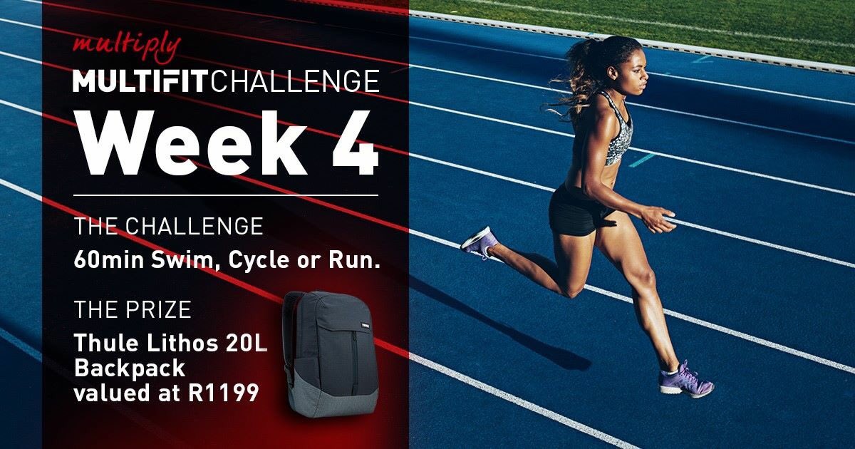 Well done to last week’s winner, Almari de Milander! This week we've got a <a href="/thule_sa/">Thule South Africa</a> Lithos backpack up for grabs for completing a time-based challenge. Just get the heart-rate up for 60 min and tell us about it! Visit our Strava group for all the info goo.gl/LimKUz
