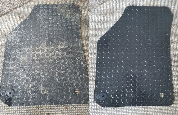 Our treatment #valeting process for car mats not only removes dirt and stains it really brings out the shine! Included in all gold or platinum internal valets, be sure to book yours today!