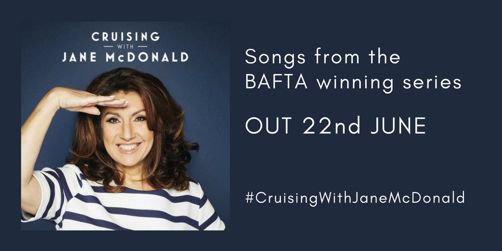 TheJaneMcDonald's tweet image. Cruising With Jane McDonald - album out on the 22nd June. Listen to a preview here - smarturl.it/CWJM #CruisingWithJaneMcDonald