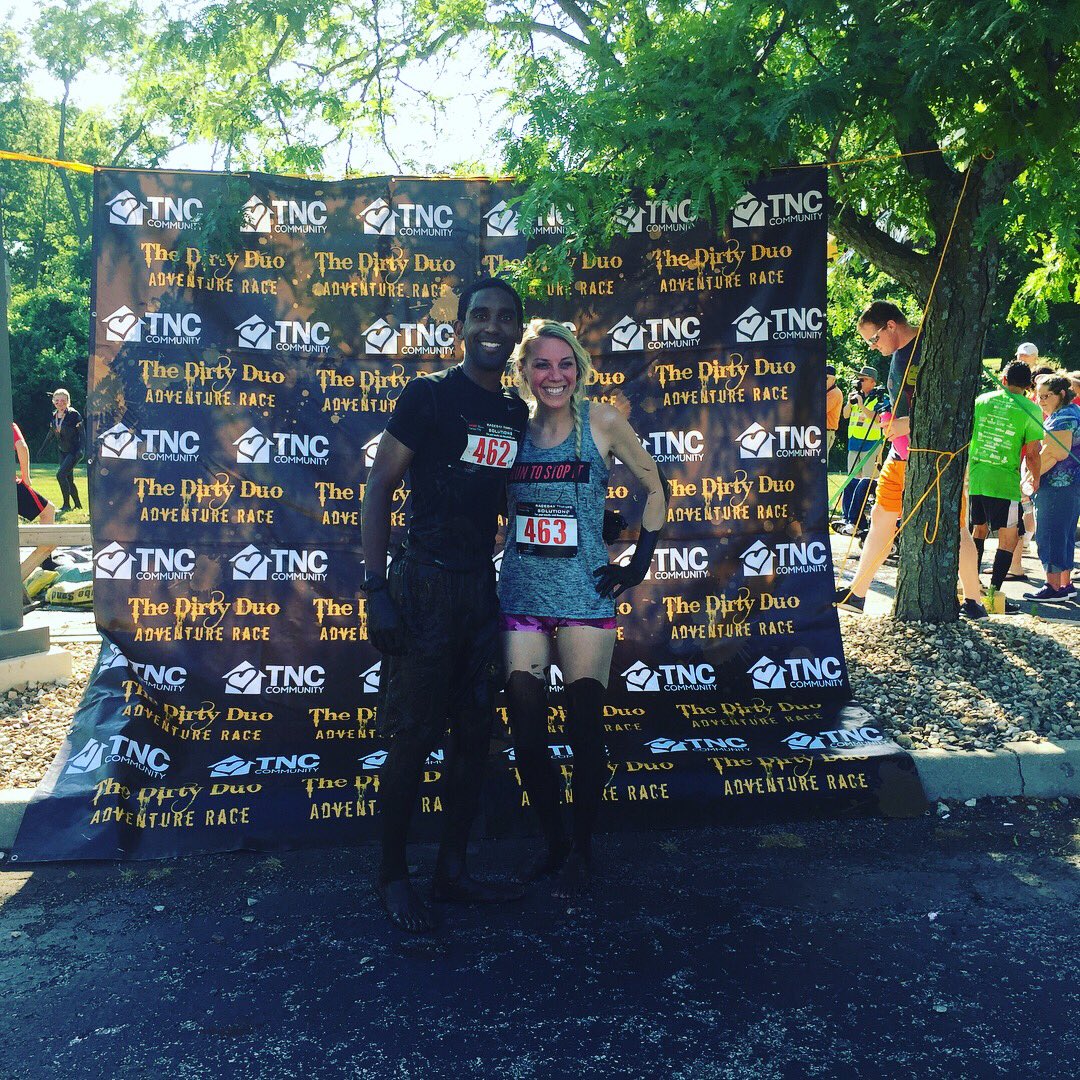 NevilleKMBC's tweet photo. So much fun helping out with the #Dirtyduo5k this morning! Getting muddy for a good cause ππΎββοΈ #tnccommunity @kmbc https://t.co/w6GhitVOGt