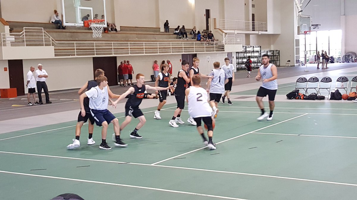 TobiVanscoy's tweet photo. Graham high school boys playing at the Ohio Northern Shootout today. #GrahamTOUGH⚫🏀⚪ #falconpride https://t.co/cemyTYsPAL