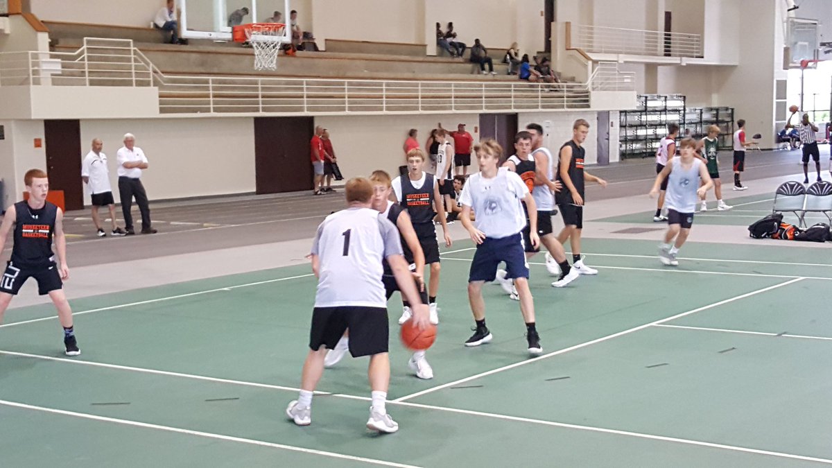 TobiVanscoy's tweet photo. Graham high school boys playing at the Ohio Northern Shootout today. #GrahamTOUGH⚫🏀⚪ #falconpride https://t.co/cemyTYsPAL