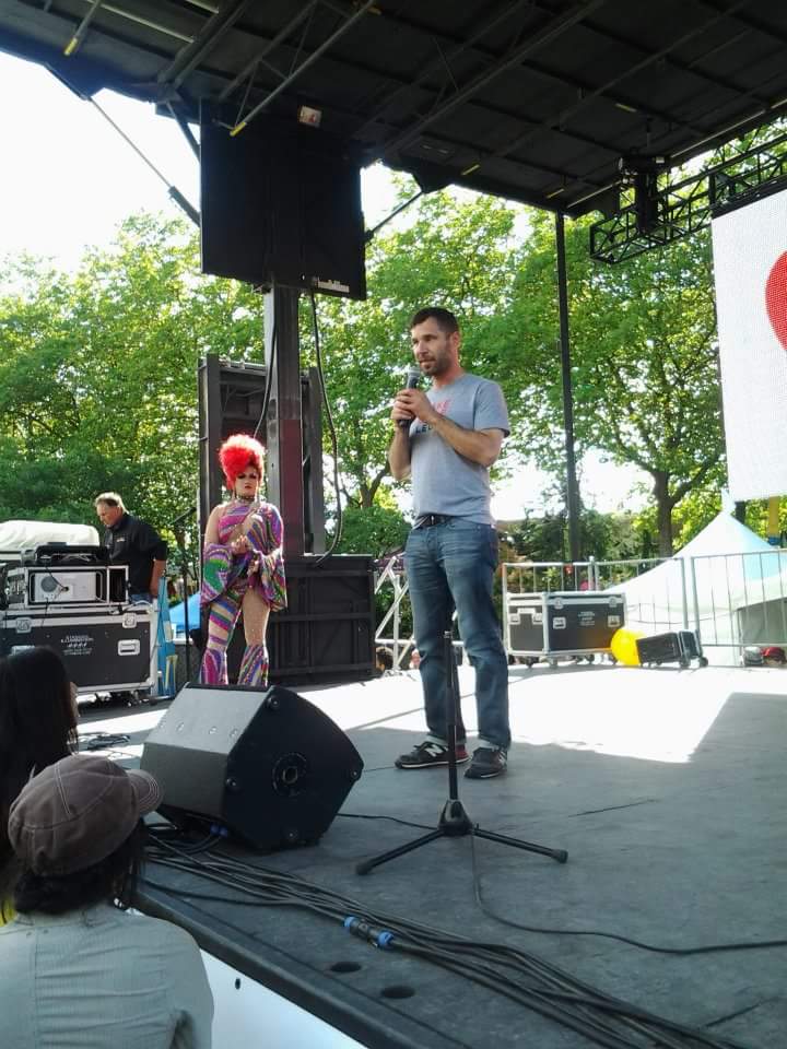 UniteSEA's tweet photo. 30 Days of #pride: Day 16: @ALEKSAMANILA with @EganOrion present #REF74 in support of Marriage equality, with a check for $10K at the 2012 @seapridefest https://t.co/3T40nGyCYu