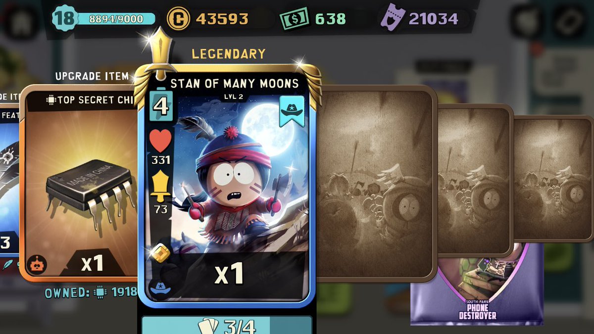 Nhihvhehk's tweet photo. Holy crap! One more to level 3! @SouthParkPhone #SouthPark #southparkphonedestroyer #stanofmanymoons #game #gaming #mobile #adventure #iphone #ubisoft #Ubisoft #ubisoftredlynx #redlinx #gamer https://t.co/ViTp1kP2ki