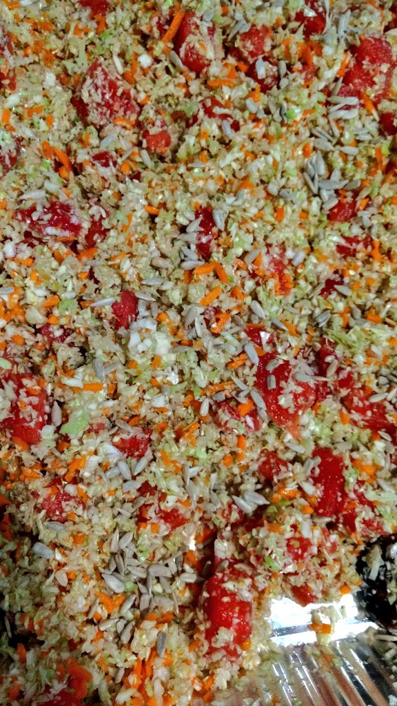 Our watermelon coleslaw, it's a non mayo, vinegar based slaw- A refeshing and tasty dish for the summer!