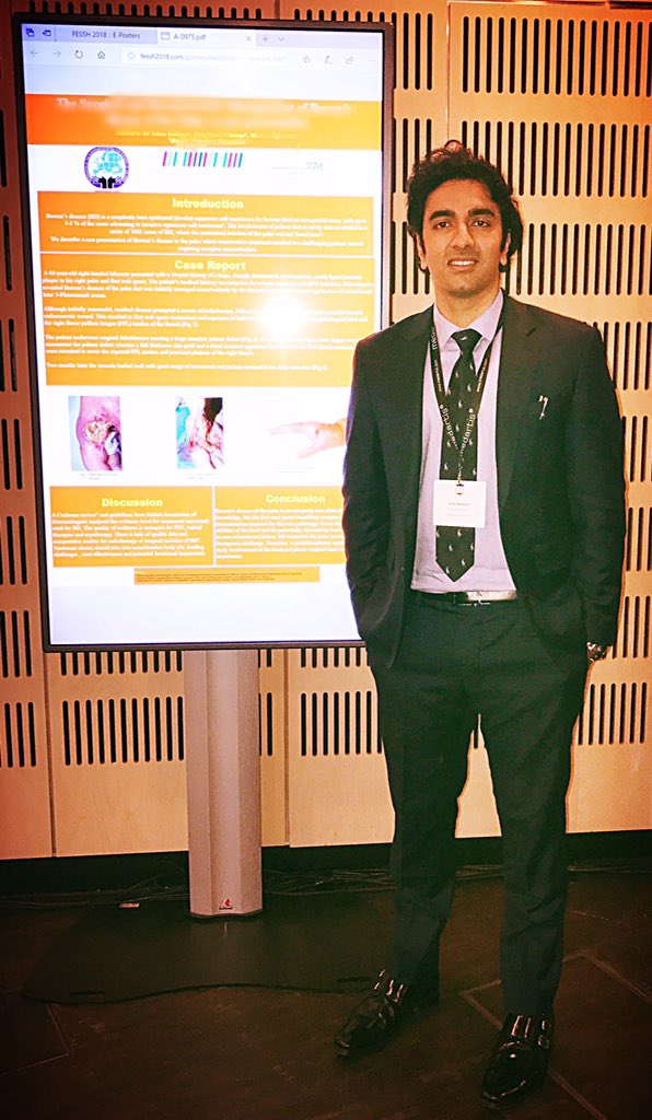 IRadotra's tweet photo. Honoured to have had the opportunity to present our 3 projects from Manchester at #Fessh2018. Looking forward to next year. #handsurgery #FESSH https://t.co/0DMSfj9Ym5