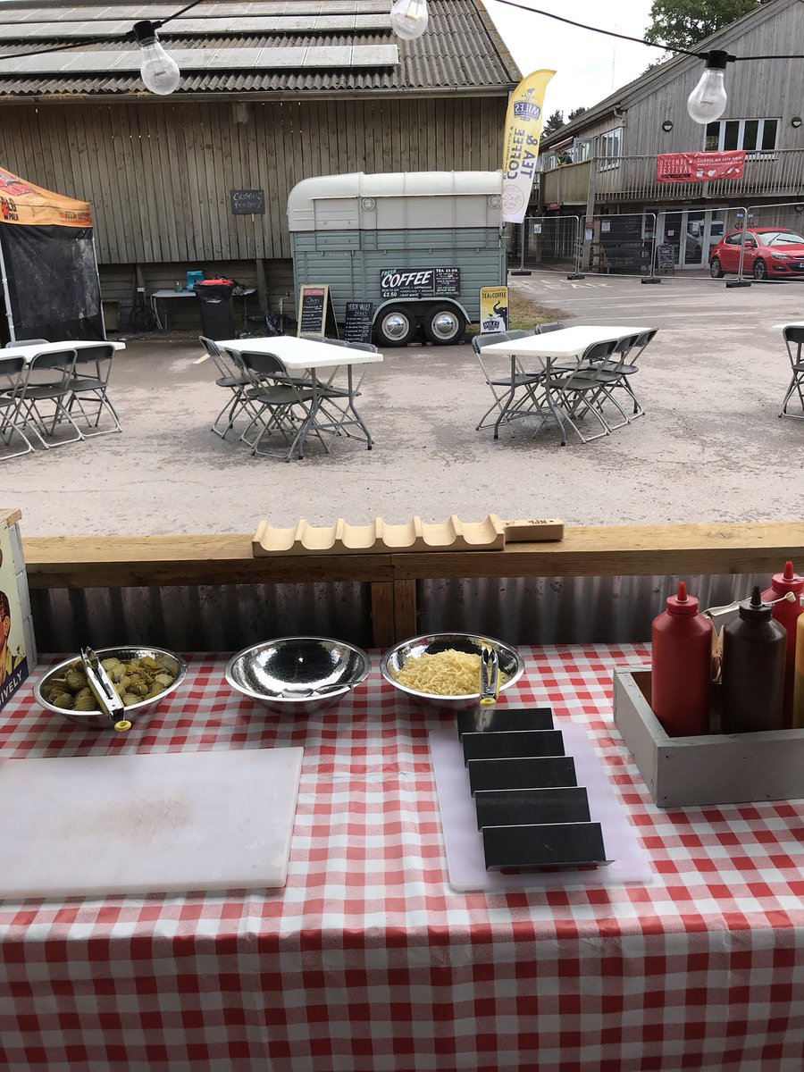 The tables are ready for festival eating <a href="/Occombe_Farm/">Occombe Farm</a> #OccombeFestival