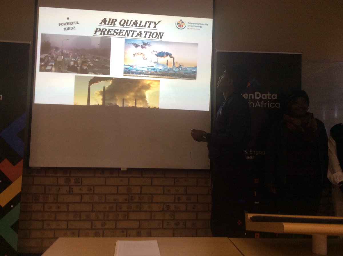 TiyaniTee's tweet photo. The Powerful Mindz takes stage at #AirQualityHack @OpenDataZA https://t.co/U8ZnPxT7MU