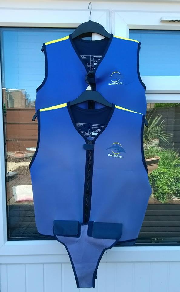 We have 2 adult swim vests available, these are approx 1x medium and 1x Large. They're available for the duration of your need for a deposit of £25 each refundable on return of jackets in useable condition. For more info ask at Dolphins reception to leave a message for Gavin.