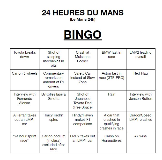 JimmyBroadbent's tweet photo. *** HEY YOU, YEAH YOU! ***

If you want to be part of an awesome group chat during the @24hoursoflemans then come drop by our discord channel. We even have bingo! - https://t.co/Bn9PcBPxwA https://t.co/jN0alNSymO