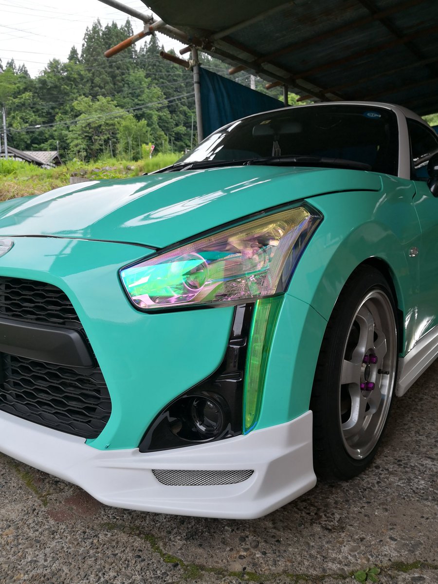 Ickw ヘッドライトのカスタムって黒くするのが一般的だけど あえてカラフルにするのも良いと思うんだよね もっと増えてほしい コペン ヘッドライト 虹色