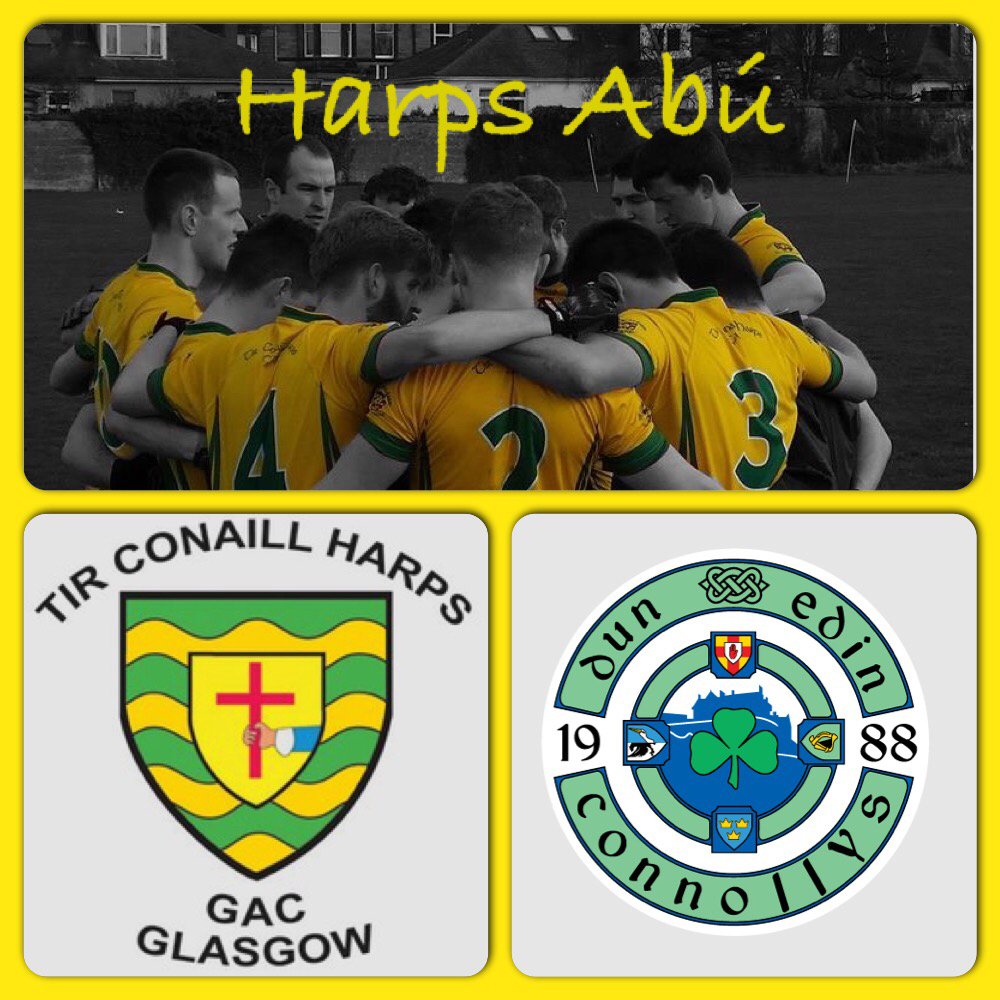 The team travel to Edinburgh tomorrow to take on Connollys in the North of Britain League.
As ever, any support is more than welcome!
Throw in 1pm, Wardie Playing Fields

#TírConaillHarpsAbú
#HarpsAbú
#GlasgowGAA