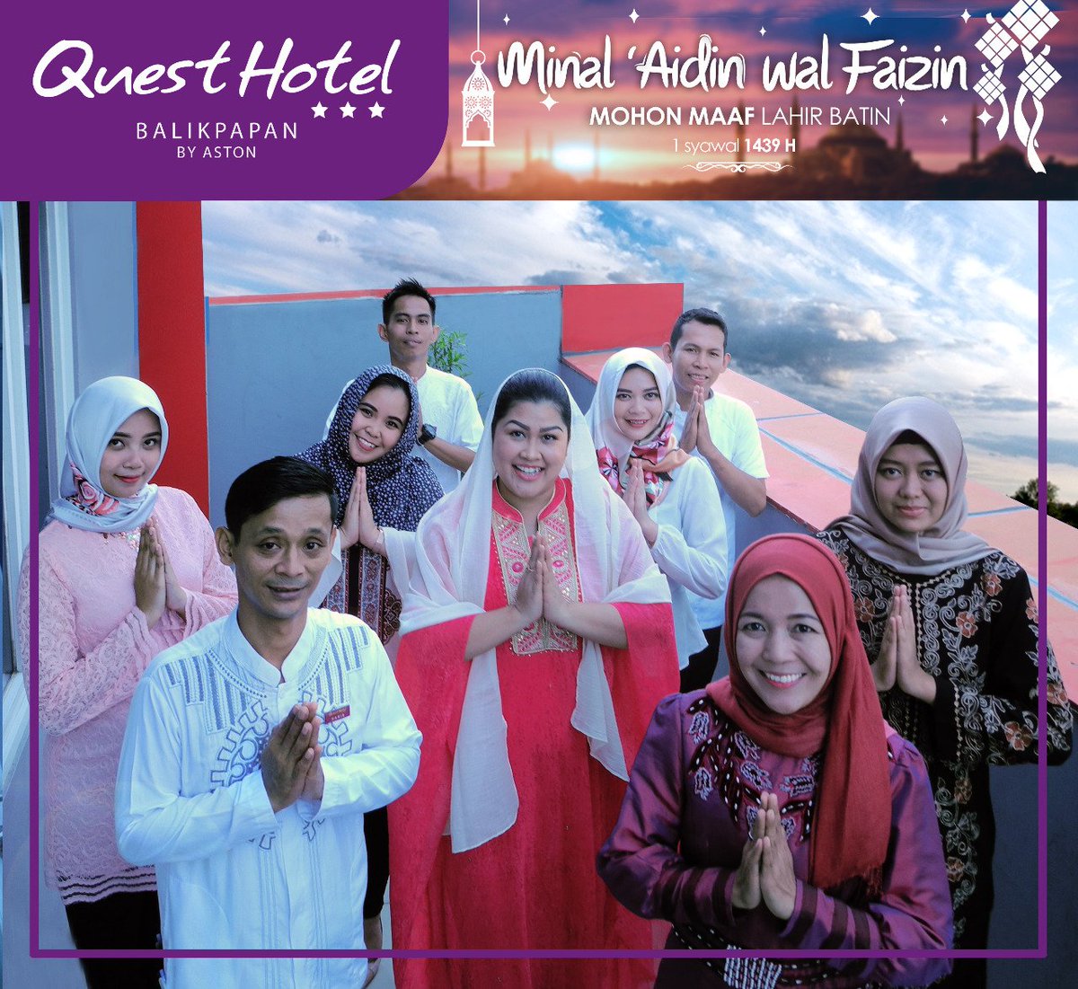 Seluruh Staff &amp; Managemen Hotel Quest Balikpapan Mengucapkan Minal Aidin Wal Faizin 🙏🏻
Mohon maaf lahir dan batin 🙏🏻
phri_balikpapanSelamat Hari Raya Idul Fitri, Mohon Maaf Lahir dan Batin 🙏.