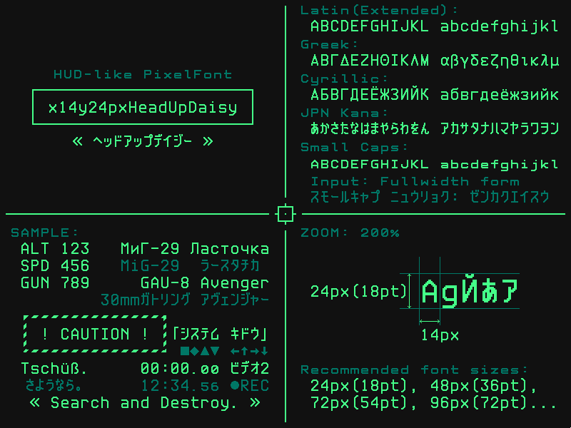 患者長ひっく בטוויטר Hud風フォント ヘッドアップデイジー 完成しました 独特なデジタル感をもった大型ドットフォントです ダウンロードはこちらからどうぞ T Co Bxjgwpcbb3