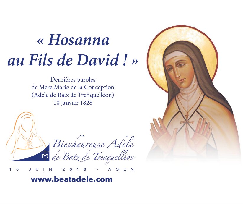 BeatAdele's tweet photo. Seigneur Jésus, avec l’Église nous célébrons les merveilles que tu as accomplies en Adèle. Accorde-nous de nous ouvrir à l’action de l’Esprit-Saint, qui a guidé sa vie. Qu’à son exemple, nous soyons brûlés du désir que ton Nom soit connu de l’Orient à l’Occident ! #Beatification https://t.co/JoR9R7SYic