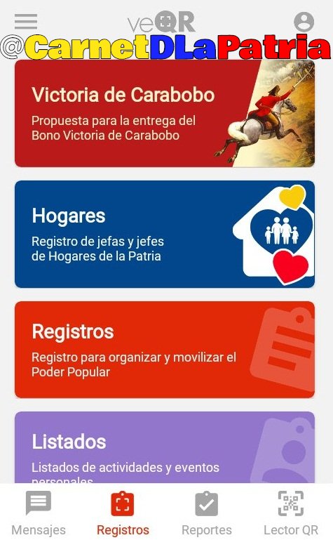 CarnetDLaPatria's tweet photo. Ya esta activa la aplicacion del #BonoVictoriaDeCarabobo.  Escaneate y forma parte de las propuestas para la entrega de este bono. Nuestro Pdte @NicolasMaduro protector del pueblo #RenovaciónDeFuturo #16Jun https://t.co/BoaerZAuCx