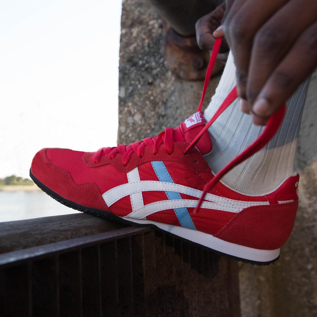 onitsuka tiger serrano white blue red