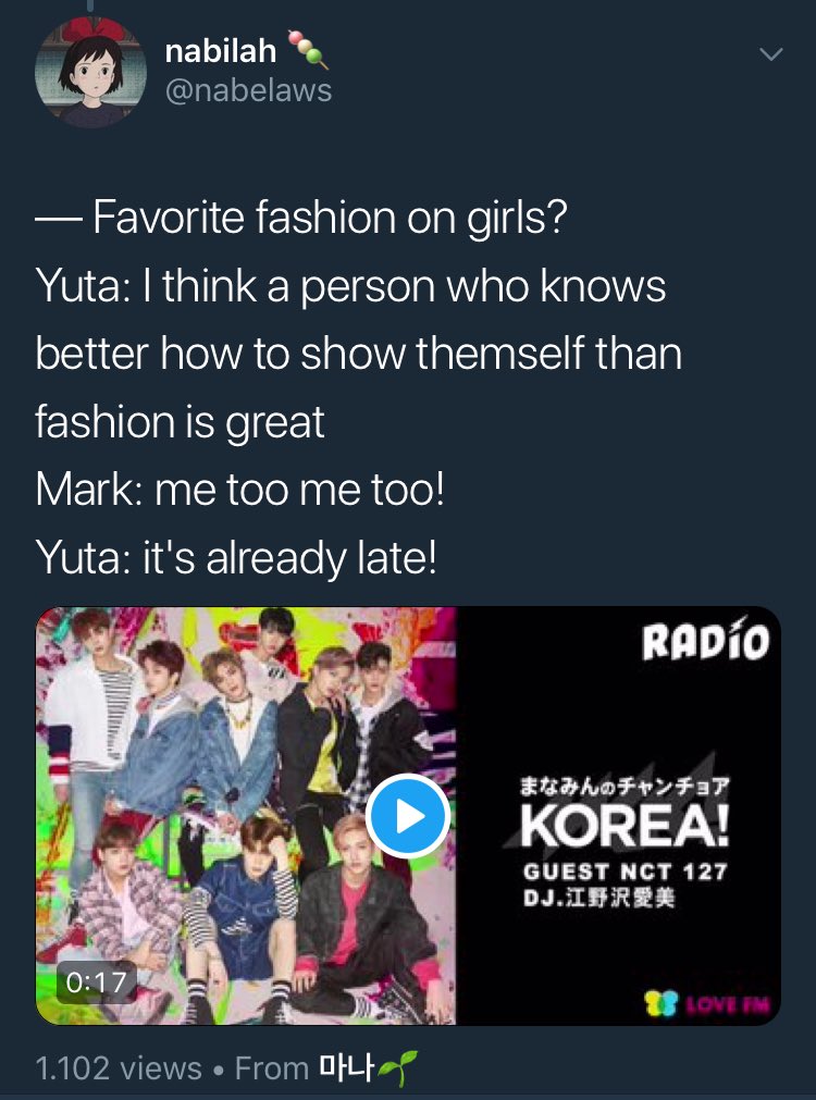 “I think a person who knows better how to show themself than fashion is great”Japan Radio (2018)
