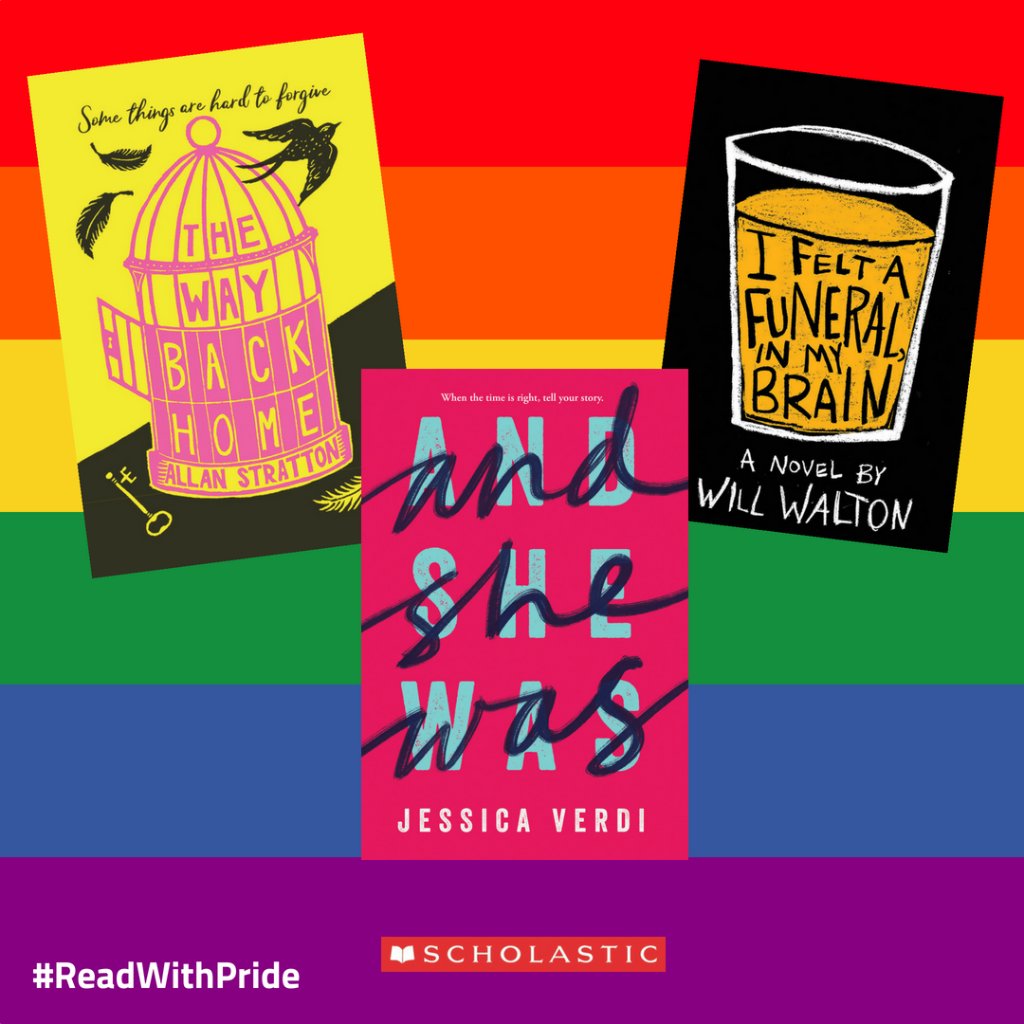 scholasticCDA's tweet photo. In celebration of #PrideMonth, we're giving away a #ReadWithPride YA prize pack including The Way Back Home by #AllanStratton, I Felt a Funeral, In My Brain by #WillWalton, and And She Was by @JessVerdi.

Enter here --> https://t.co/Bcg6QuMJKM https://t.co/bOY9o3vRuU