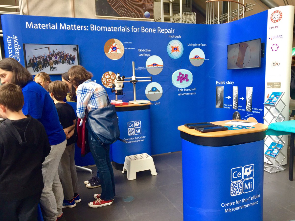 Busy at <a href="/gsc1/">Glasgow Science Centre</a> with biomaterials for bone repair <a href="/theglasgowcemi/">Centre for the Cellular Microenvironment</a> #glascifest #GSCCuriosityLive <a href="/UofGEngineering/">James Watt School of Engineering, Uni. of Glasgow</a> @UofGIMCSB <a href="/UofGSciEng/">College of Science & Engineering, UofG</a> <a href="/FindABetterWay/">Ben</a> <a href="/EPSRC/">Engineering and Physical Sciences Research Council</a> <a href="/ERC_Research/">European Research Council (ERC)</a> <a href="/UKRMP_Smart/">Smart Materials Hub</a>